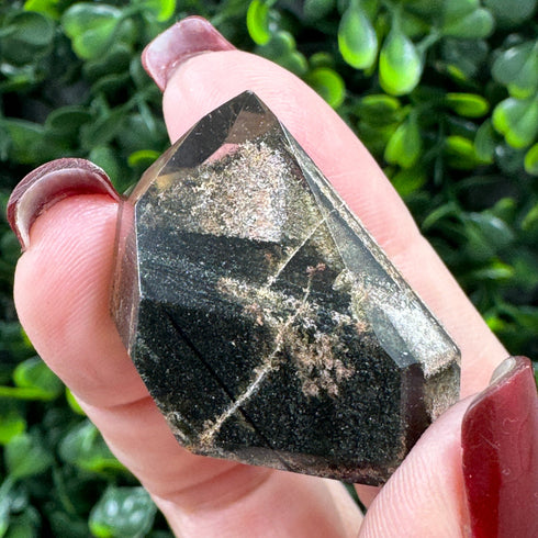 Polished Brazilian Quartz Point with Chlorite Inclusions specimens
