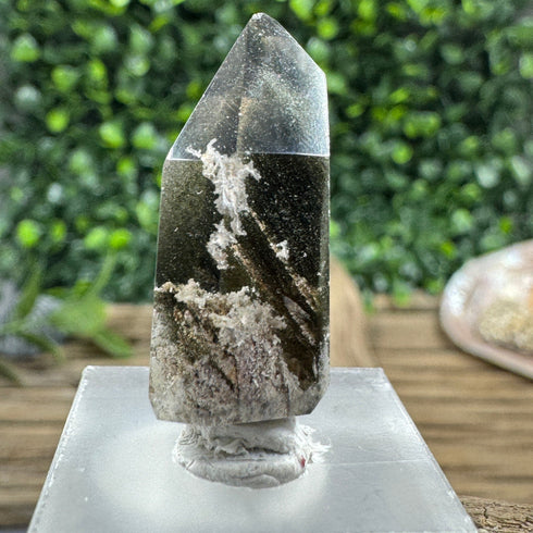 Polished Brazilian Quartz Point with Chlorite Inclusions specimens