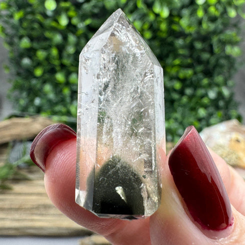 Polished Brazilian Quartz Point with Chlorite Inclusions specimens