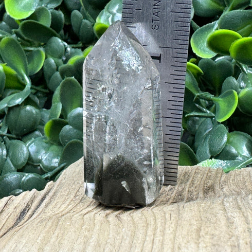 Polished Brazilian Quartz Point with Chlorite Inclusions specimens