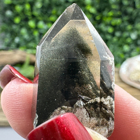 Polished Brazilian Quartz Point with Chlorite Inclusions specimens