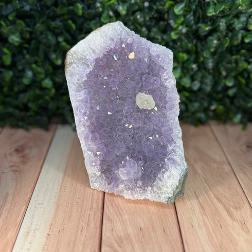 Self Standing Amethyst Geode 5” x 3” with Stunning Calcite specimens