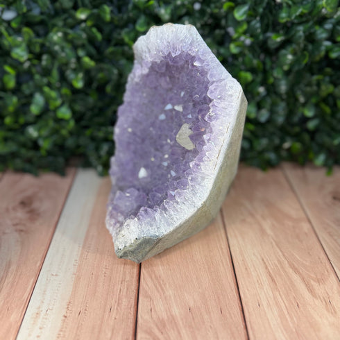 Self Standing Amethyst Geode 5” x 3” with Stunning Calcite specimens