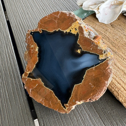Star-Shaped Thunder Egg Geode – Polished Oregon Agate, 2.5” specimens