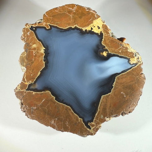 Star-Shaped Thunder Egg Geode – Polished Oregon Agate, 2.5” specimens