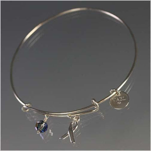 Adjustable Sterling Silver Cancer Awareness Bracelet Awareness Bracelets