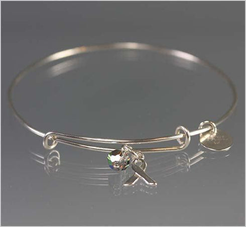 Adjustable Sterling Silver Cancer Awareness Bracelet Awareness Bracelets