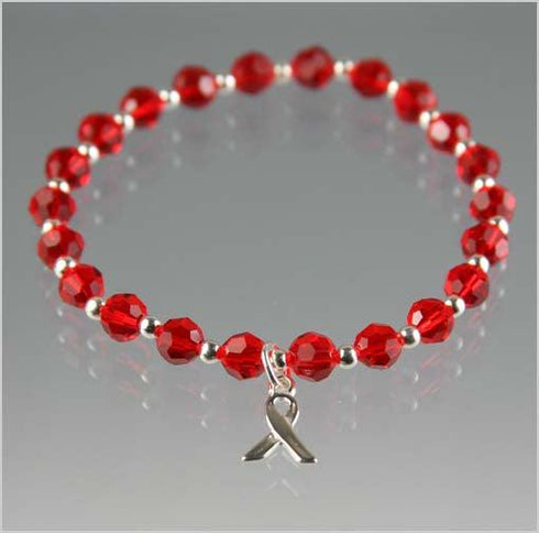 AIDS Awareness Bracelet - Crystal Awareness Bracelets