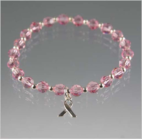 Breast Cancer Awareness Light Rose Crystal Bracelet Awareness Bracelets