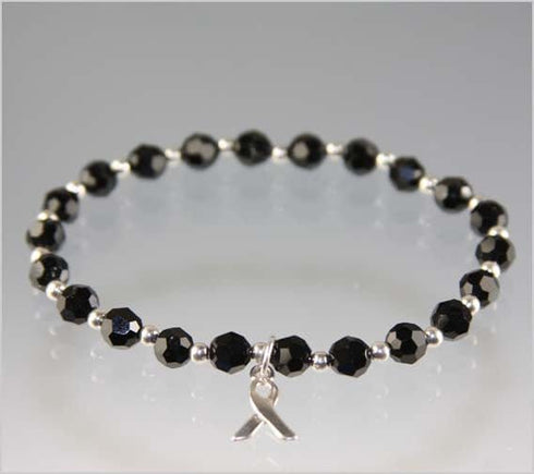 Melanoma Awareness Bracelet - Crystal Awareness Bracelets
