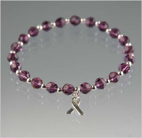Pancreatic Cancer Awareness Bracelet - Crystal Beads Awareness Bracelets