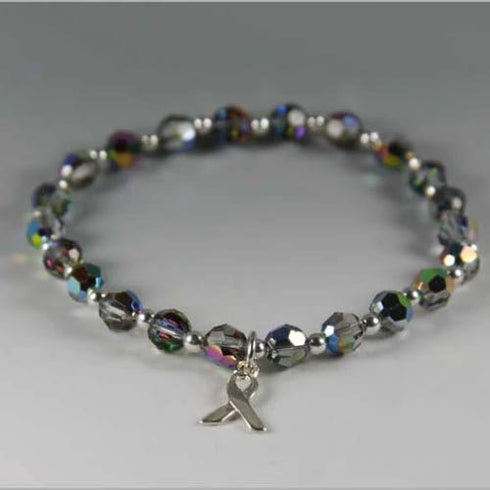 Sparkle Rainbow Cancer Awareness Bracelet - Crystal Beads Awareness Bracelets