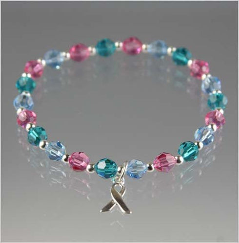 Thyroid Cancer Awareness Bracelet - Crystal Awareness Bracelets