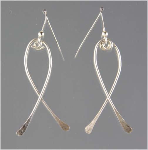 Sterling Silver Awareness Ribbon Earrings Awareness Earrings