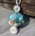 Beach themed Artisan Lamp-work Glass Bead Pendant Beach Jewelry