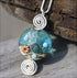 Beach themed Artisan Lamp-work Glass Bead Pendant Beach Jewelry