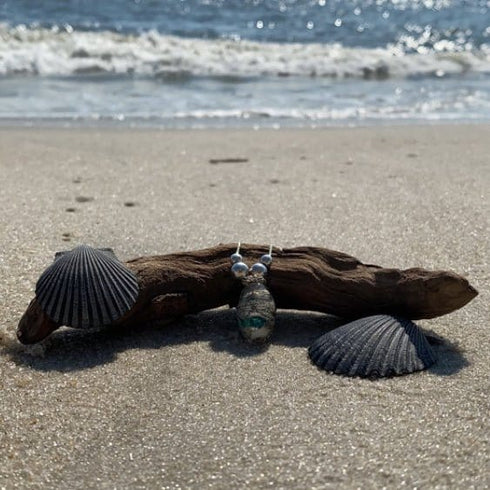 Handmade Lamp-work Glass Pendant Beach Jewelry