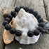 Large Lava Bead and Freshwater Pearl Bracelet Beach Jewelry