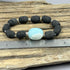 Lava Bead and Tumbled Aquamarine Bracelet Bracelet