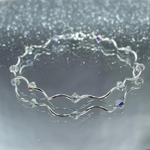Crystal Aurora Borealis Curve Bracelet Bracelets
