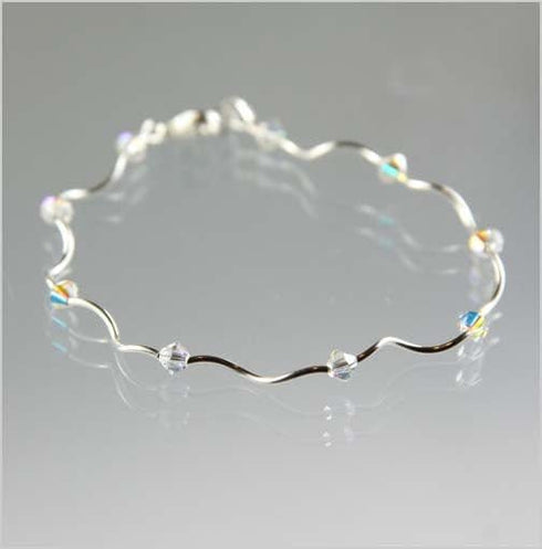 Crystal Aurora Borealis Curve Bracelet Bracelets