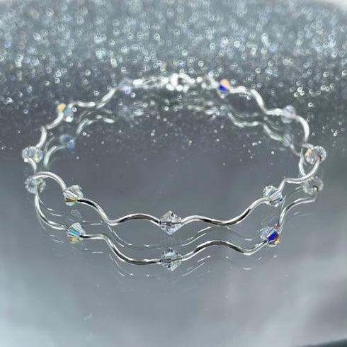 Crystal Aurora Borealis Curve Bracelet Bracelets