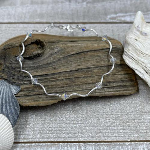 Crystal Aurora Borealis Curve Bracelet Bracelets