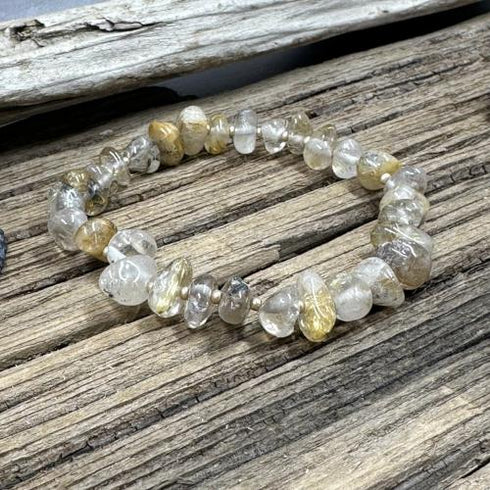 Golden Rutile Quartz Tumbled Bracelet Bracelets