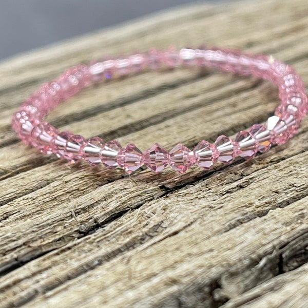 Light Pink Crystal Stacker Stretch Bracelet Bracelets