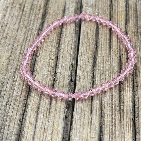 Light Pink Crystal Stacker Stretch Bracelet Bracelets