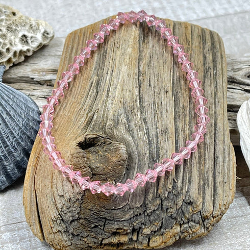 Light Pink Crystal Stacker Stretch Bracelet Bracelets