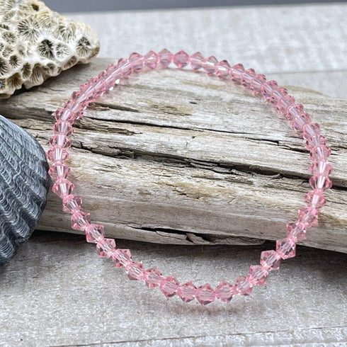 Light Pink Crystal Stacker Stretch Bracelet Bracelets