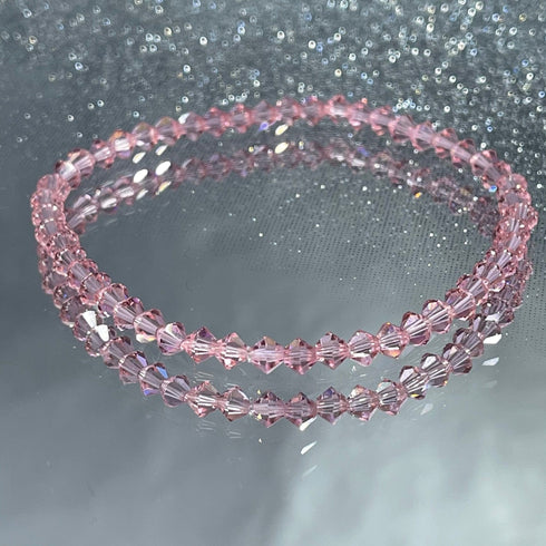 Light Pink Crystal Stacker Stretch Bracelet Bracelets