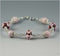 Pink Flower and Maroon Glass Lampwork Bead Bracelet Bracelets