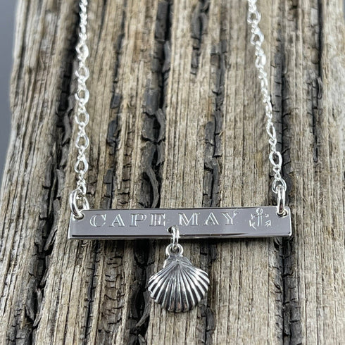 Cape May Anchor & Shell Sterling Silver Necklace Cape May Jewelry
