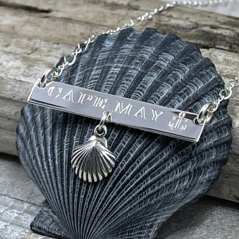 Cape May Anchor & Shell Sterling Silver Necklace Cape May Jewelry
