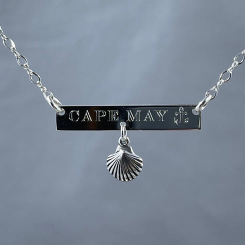 Cape May Anchor & Shell Sterling Silver Necklace Cape May Jewelry