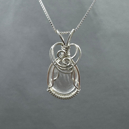 Cape May Diamond Sterling Silver Wire Wrapped Necklace Cape May Jewelry