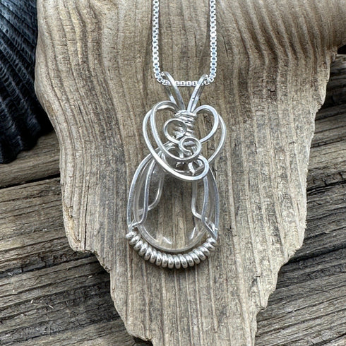 Cape May Diamond Sterling Silver Wire Wrapped Necklace Cape May Jewelry