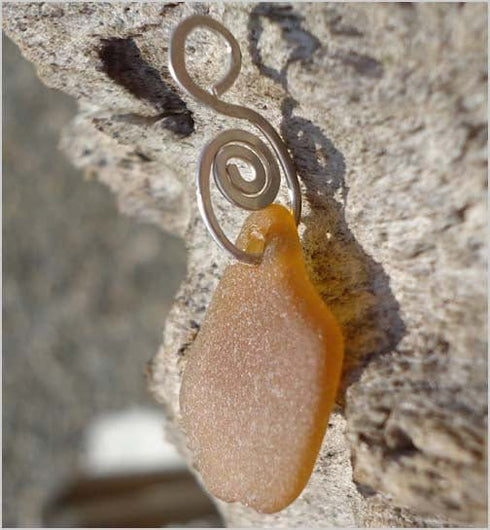 Cape May Point Brown S-Swirl Beach Glass Pendant Cape May Jewelry