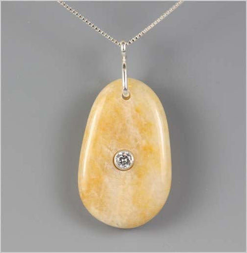 Cape May Point Stone with Cubic Zirconia Necklace Cape May Jewelry