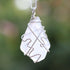Clear Tumbled Glass Wire Wrapped Necklace Cape May Jewelry