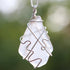Clear Tumbled Glass Wire Wrapped Necklace Cape May Jewelry