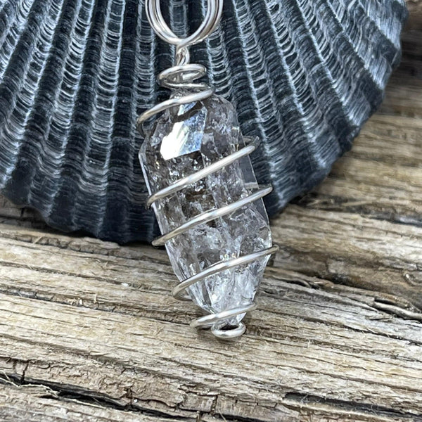 Herkimer Diamond Swirl Pendant Charms & Pendants