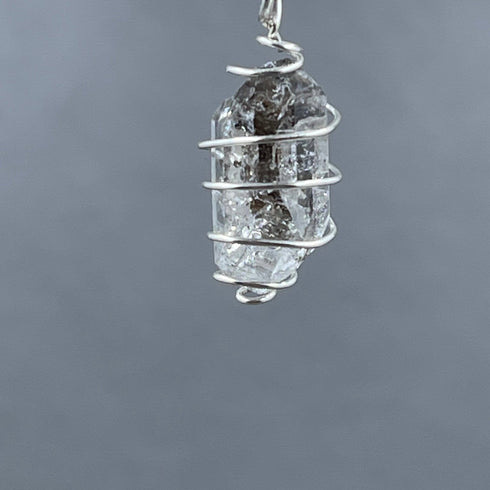 Herkimer Diamond Swirl Pendant Charms & Pendants