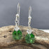 4-Leaf Clover Petite Crystal Earrings - Dark Green Earrings