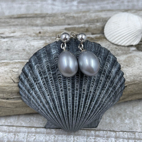 AAA Gray Freshwater Cultured Pearl Earrings Earrings