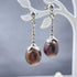 Aubergine Drop Twist Pearl Earrings Earrings