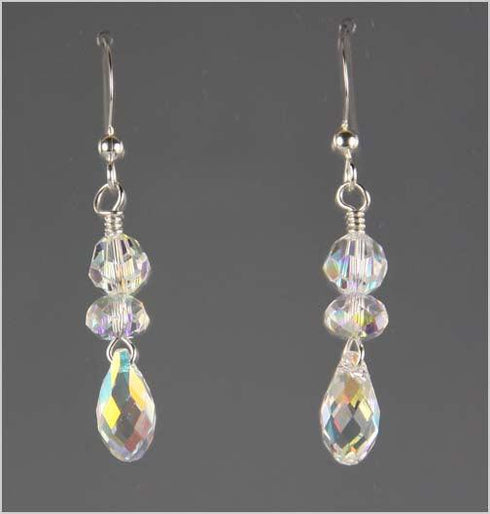 Aurora Borealis Crystal Briolette Earrings Earrings