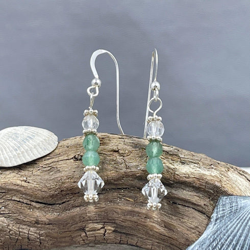Aventurine and Crystal Earrings Earrings